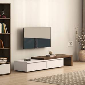 Tv Showcase Design Bayern Engineering Wood Free Standing TV Unit in Columbian Walnut Finish