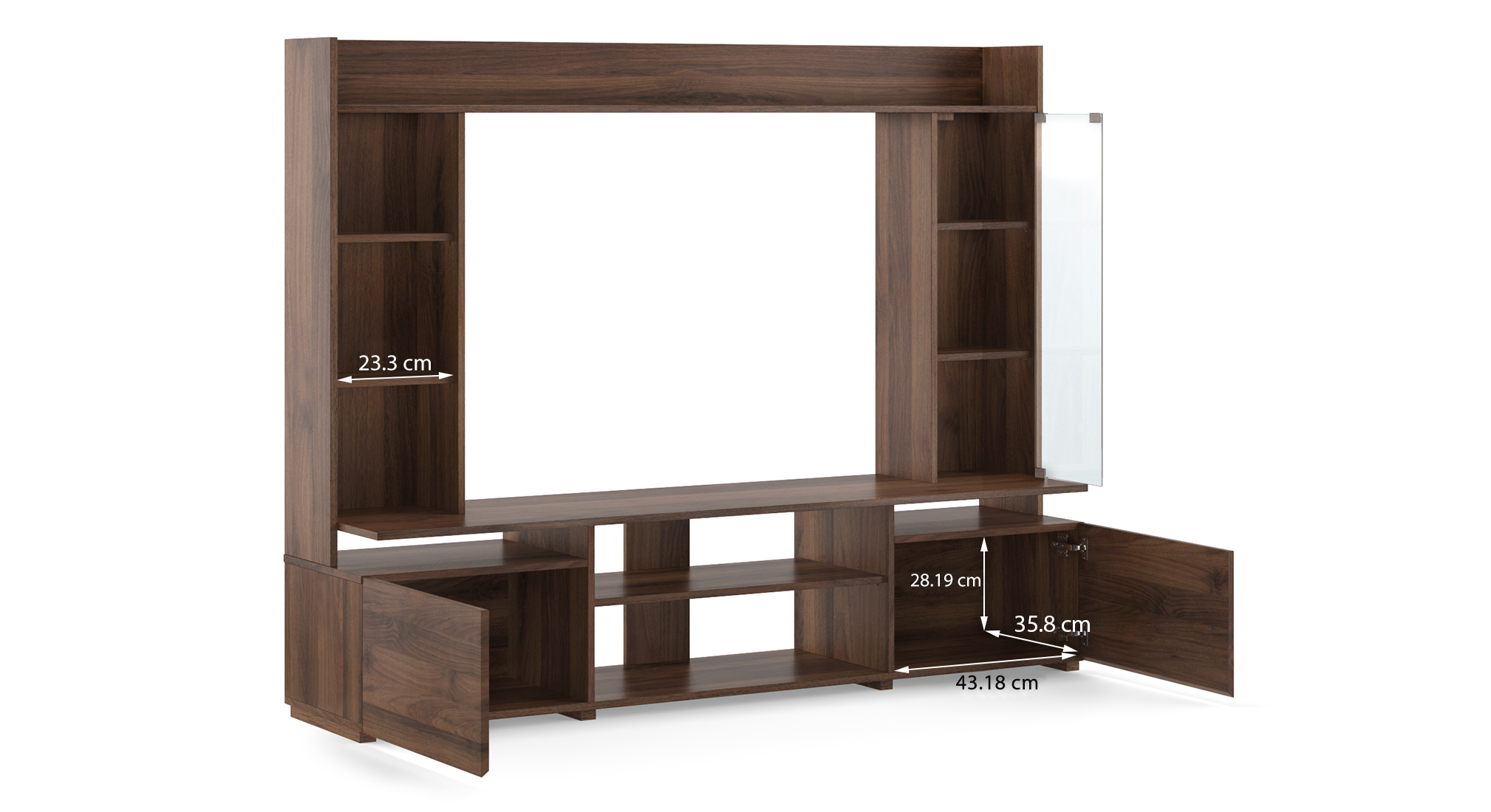 Celestin tv unit columbian walnut finish dim2