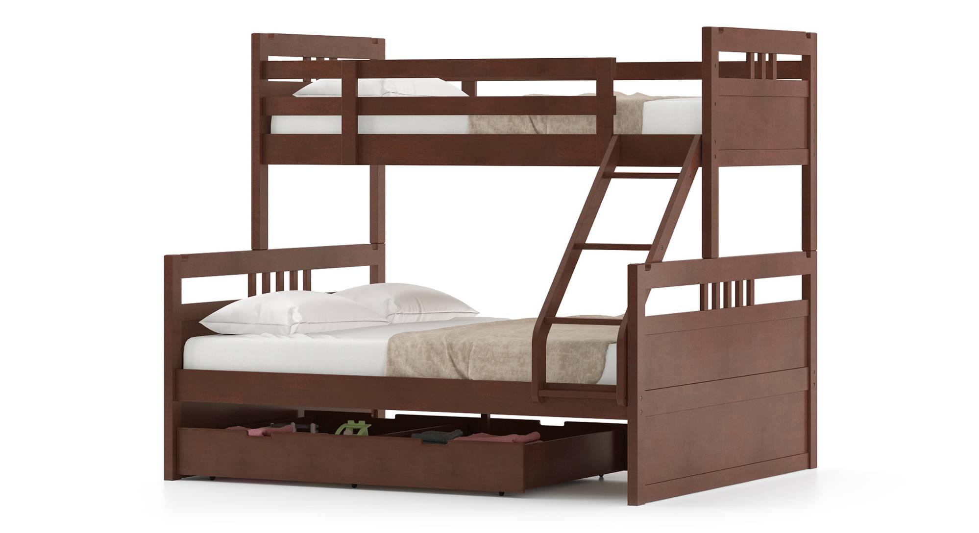 Dublin Single Over Queen Bunk Bed Urban Ladder