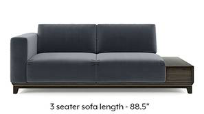 Taarkashi Sofa With Integrated Side Table (Marengo Grey Velvet)