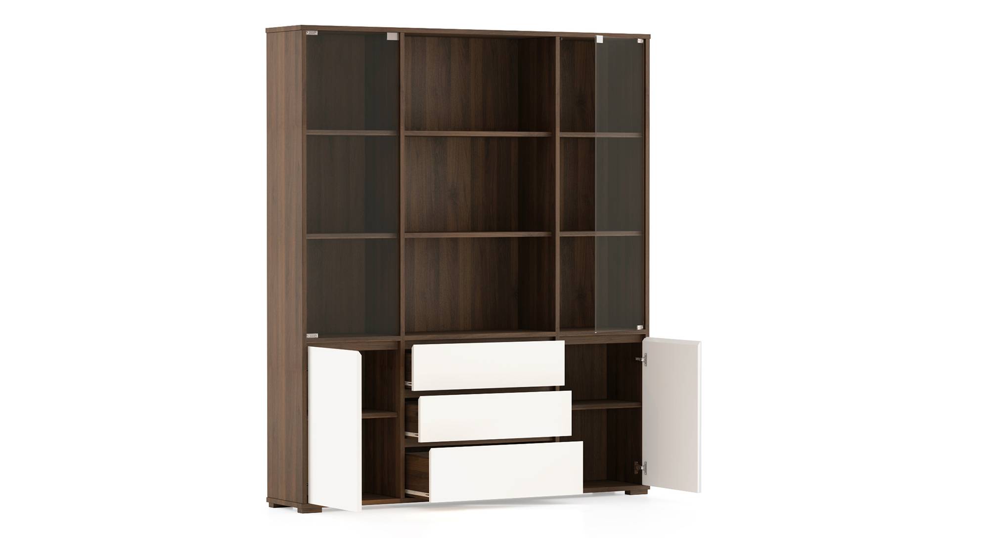 Book shelf on sale with glass door