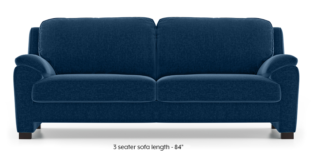 Farina Sofa (Cobalt Blue) (3-seater Custom Set - Sofas, None Standard Set - Sofas, Cobalt, Fabric Sofa Material, Regular Sofa Size, Regular Sofa Type) by Urban Ladder - - 292380