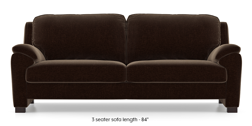 Farina Sofa (Dark Earth) (3-seater Custom Set - Sofas, None Standard Set - Sofas, Dark Earth, Fabric Sofa Material, Regular Sofa Size, Regular Sofa Type) by Urban Ladder - - 292452