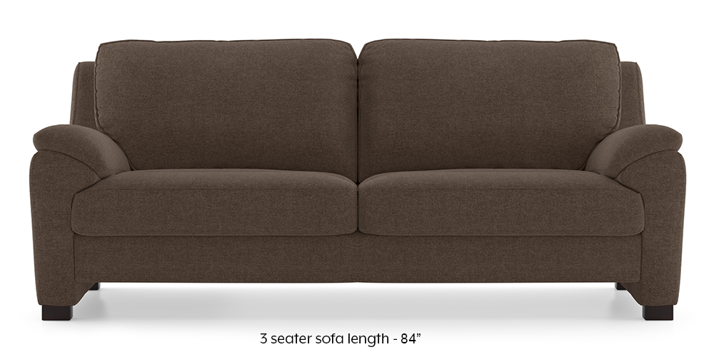 Farina Sofa (Daschund Brown) (3-seater Custom Set - Sofas, None Standard Set - Sofas, Fabric Sofa Material, Regular Sofa Size, Regular Sofa Type, Daschund Brown) by Urban Ladder - - 292476