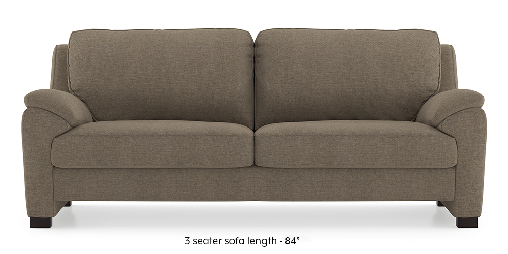 Farina Sofa (Mist Brown) (3-seater Custom Set - Sofas, None Standard Set - Sofas, Mist, Fabric Sofa Material, Regular Sofa Size, Regular Sofa Type) by Urban Ladder - - 292667