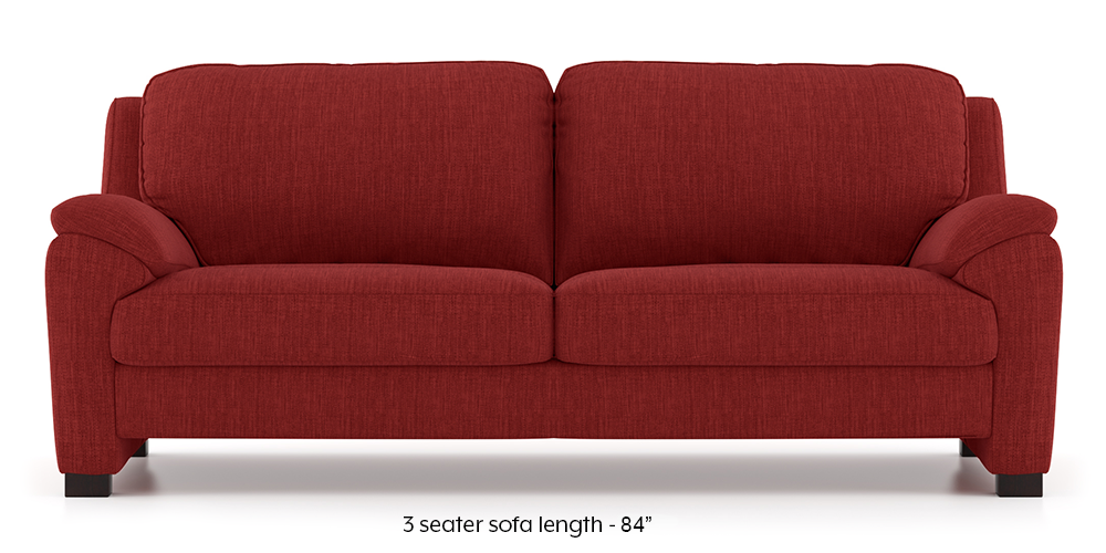 Farina Sofa (Salsa Red) (3-seater Custom Set - Sofas, None Standard Set - Sofas, Fabric Sofa Material, Regular Sofa Size, Regular Sofa Type, Salsa Red) by Urban Ladder - - 292835