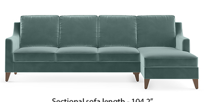 Abbey Sofa (Fabric Sofa Material, Regular Sofa Size, Soft Cushion Type, Sectional Sofa Type, Sectional Master Sofa Component, Dusty Turquoise Velvet)