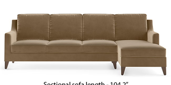 Abbey Sofa (Fabric Sofa Material, Regular Sofa Size, Soft Cushion Type, Sectional Sofa Type, Sectional Master Sofa Component, Fawn Velvet)