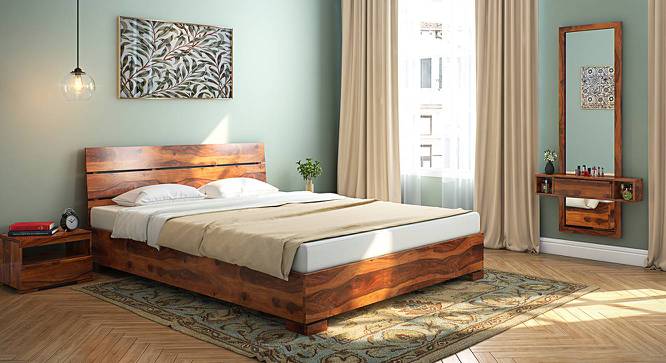 Ohio Low Bed (Teak Finish, Queen Bed Size) by Urban Ladder