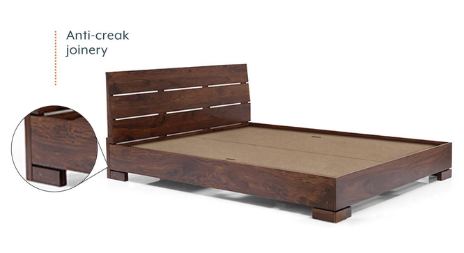 Ohio Low Bed (Teak Finish, Queen Bed Size) by Urban Ladder