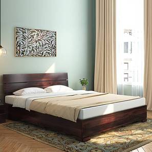 Queen Size Bed Design Ohio Solid Wood Queen Size Non Storage Bed in Mahogany Finish
