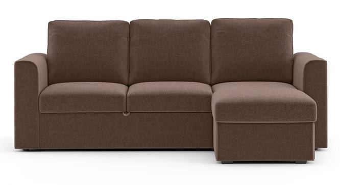 Kowloon Sectional Sofa Cum Bed with Storage (Daschund Brown) by Urban Ladder - Front View Design 1 - 293526