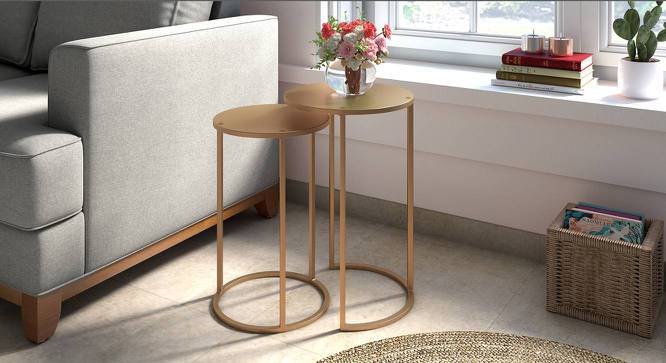 Floren Nested Side Tables (Gold Finish) by Urban Ladder