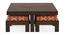 Kivaha 4-Seater Coffee Table Set (Walnut Finish, Morocco Lattice Rust) by Urban Ladder - Front View Design 1 - 293639