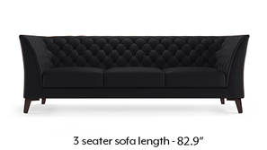 Weston Half Leather Sofa (Licorice Italian Leather)