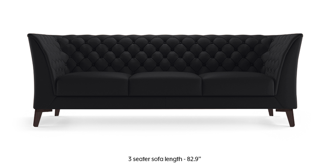 Weston Half Leather Sofa (Licorice Italian Leather) (1-seater Custom Set - Sofas, None Standard Set - Sofas, Licorice, Regular Sofa Size, Regular Sofa Type, Leather Sofa Material)