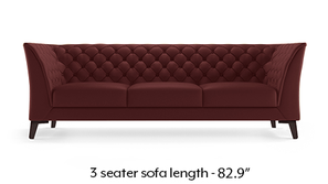 Weston Half Leather Sofa (Wine Italian Leather)