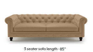 Winchester Half Leather Sofa (Camel Italian Leather)
