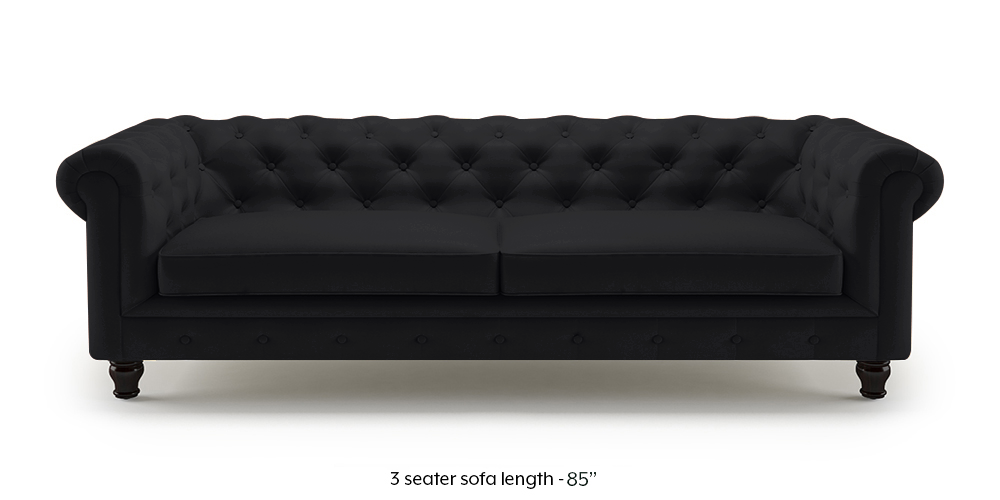 Winchester Leather Sofa (Licorice Italian Leather) by Urban Ladder