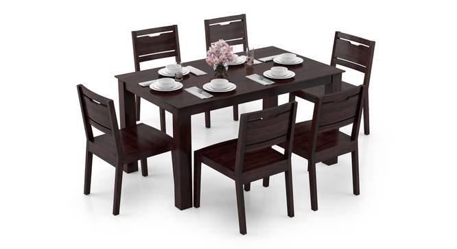 Arabia - Aries 6 Seater Dining Table Set (Mahogany Finish) by Urban Ladder - Design 1 Full View - 295889