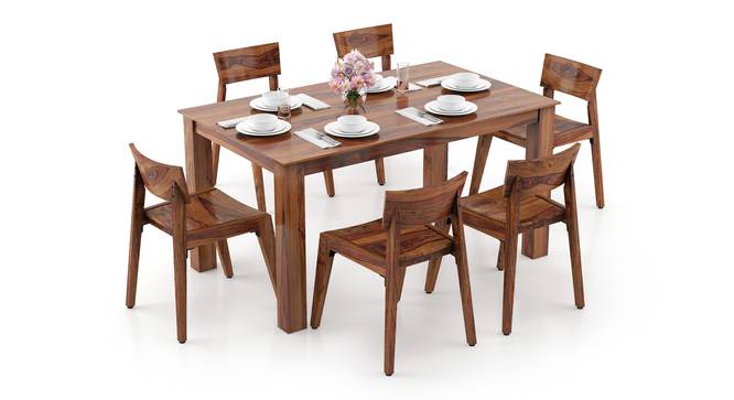 Arabia - Gordon 6 Seater Dining Table Set (Teak Finish) by Urban Ladder - Design 1 Full View - 295916