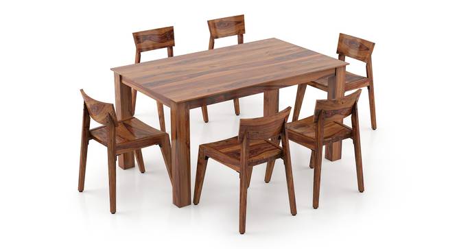 Arabia - Gordon 6 Seater Dining Table Set (Teak Finish) by Urban Ladder - Front View Design 1 - 295917