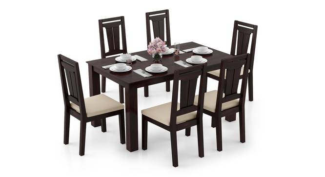 Arabia - Martha 6 Seater Dining Table Set (Mahogany Finish, Wheat Brown) by Urban Ladder - Design 1 Full View - 295943