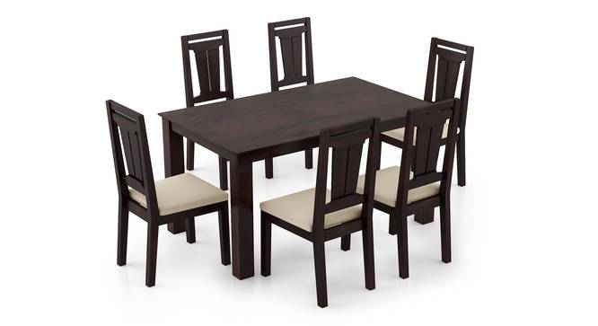 Arabia - Martha 6 Seater Dining Table Set (Mahogany Finish, Wheat Brown) by Urban Ladder - Front View Design 1 - 295944