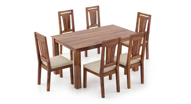 Arabia - Martha 6 Seater Dining Table Set (Teak Finish, Wheat Brown) by Urban Ladder - Front View Design 1 - 295953