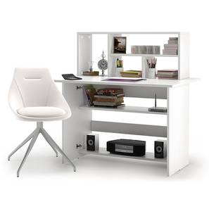 Home Office Study Sets Design Anton - Doris Study Set (White Finish, White Leatherette)