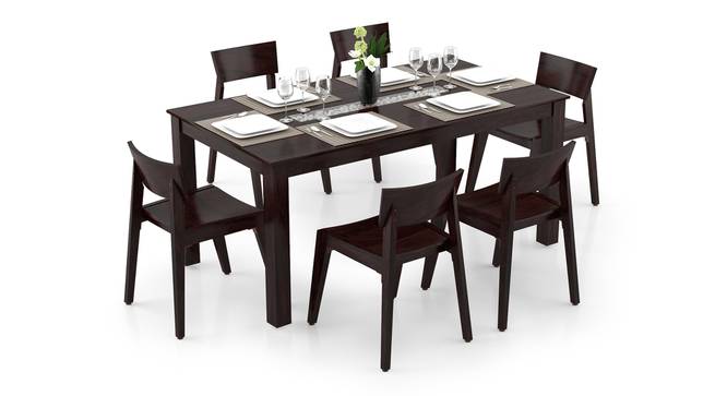 Brighton Large - Gordon 6 Seater Dining Table Set (Mahogany Finish) by Urban Ladder - Design 1 Full View - 296777