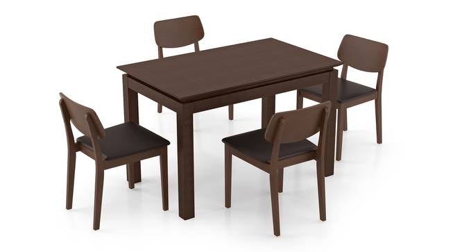 Diner - Lawson 4 Seater Dining Table Set (Dark Walnut Finish, Dark Brown) by Urban Ladder - Front View Design 1 - 296829