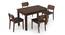 Diner - Lawson 4 Seater Dining Table Set (Dark Walnut Finish, Dark Brown) by Urban Ladder - Front View Design 1 - 296829