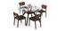 Wesley - Lawson 4 Seater Dining Table Set (Dark Walnut Finish, Dark Brown) by Urban Ladder - Design 1 Full View - 296911
