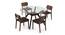 Wesley - Lawson 4 Seater Dining Table Set (Dark Walnut Finish, Dark Brown) by Urban Ladder - Front View Design 1 - 296912