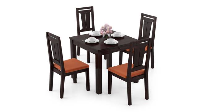 Arabia Storage - Martha 4 Seater Dining Table Set (Mahogany Finish, Burnt Orange) by Urban Ladder - Design 1 Full View - 296944