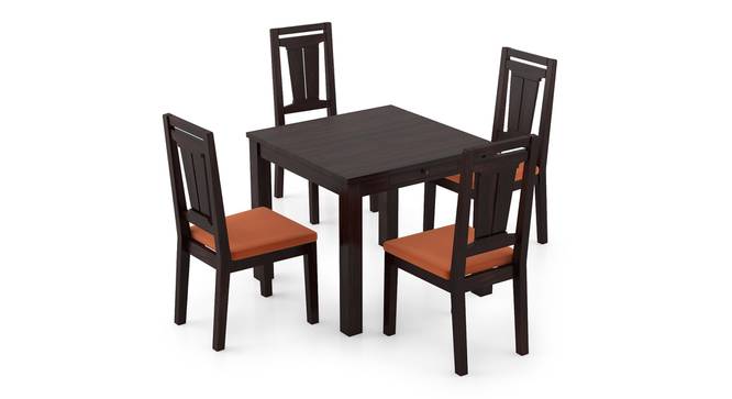Arabia Storage - Martha 4 Seater Dining Table Set (Mahogany Finish, Burnt Orange) by Urban Ladder - Front View Design 1 - 296945