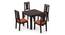 Arabia Storage - Martha 4 Seater Dining Table Set (Mahogany Finish, Burnt Orange) by Urban Ladder - Front View Design 1 - 296945