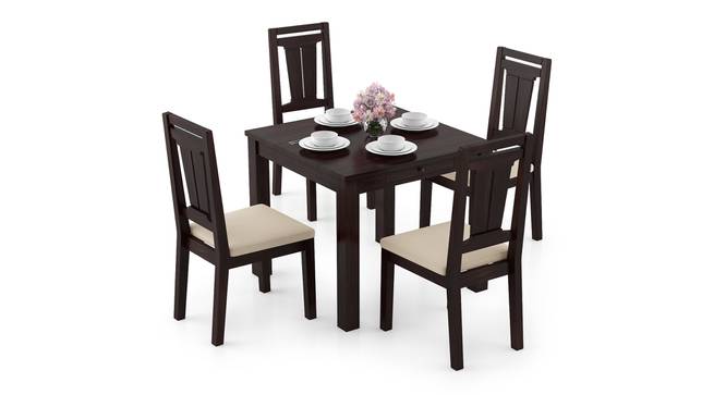 Arabia Storage - Martha 4 Seater Dining Table Set (Mahogany Finish, Wheat Brown) by Urban Ladder - Design 1 Full View - 296964