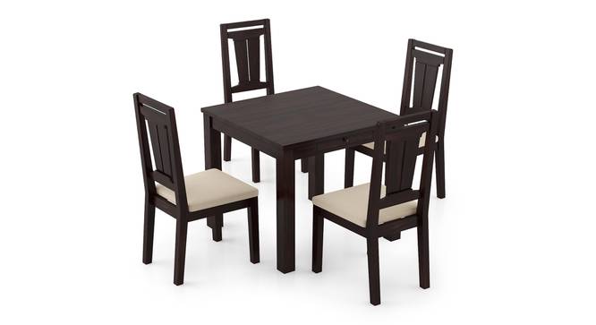 Arabia Storage - Martha 4 Seater Dining Table Set (Mahogany Finish, Wheat Brown) by Urban Ladder - Front View Design 1 - 296965