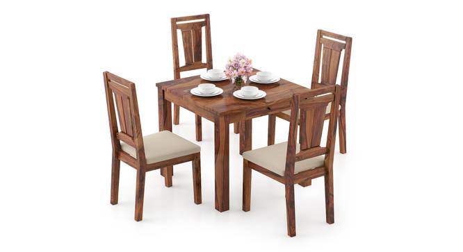 Arabia Storage - Martha 4 Seater Dining Table Set (Teak Finish, Wheat Brown) by Urban Ladder - Design 1 Full View - 296974