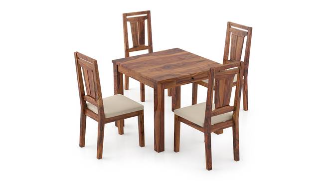 Arabia Storage - Martha 4 Seater Dining Table Set (Teak Finish, Wheat Brown) by Urban Ladder - Front View Design 1 - 296975