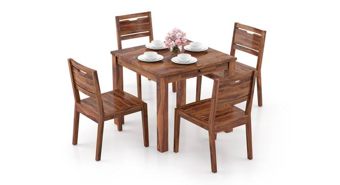 Arabia Storage - Aries 4 Seater Dining Table Set (Teak Finish) by Urban Ladder - Design 1 Full View - 296994