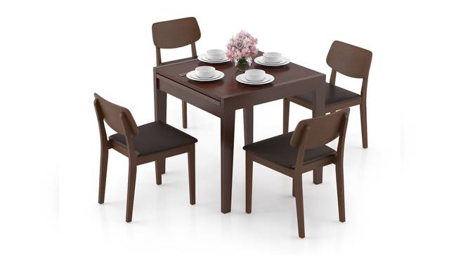 Murphy 4-to-6 Extendable - Lawson 4 Seater Dining Table Set (Dark Walnut Finish, Dark Brown) by Urban Ladder - Design 1 Full View - 297038