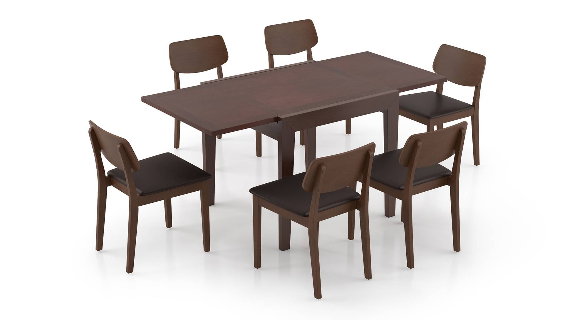 Lawson 6 Seater Dining Table Set, Brown Dining Table