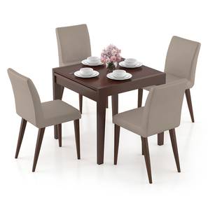 Dining Tables And Chairs Design Murphy 4 To 6 Extendable Persica Solid Wood 4 Seater Dining Table with Set of 4 Chairs in Dark Walnut Finish