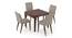 Murphy 4-to-6 Extendable - Persica 4 Seater Dining Table Set (Beige, Dark Walnut Finish) by Urban Ladder - Front View Design 1 - 297065