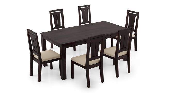 Arabia XL Storage - Martha 6 Seater Dining Table Set (Mahogany Finish, Wheat Brown) by Urban Ladder - Front View Design 1 - 297110