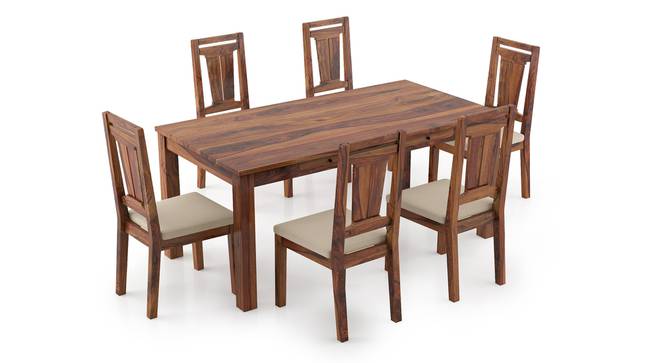Arabia XL Storage - Martha 6 Seater Dining Table Set (Teak Finish, Wheat Brown) by Urban Ladder - Front View Design 1 - 297120
