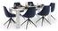 Kariba - Doris 6 Seater Dining Table Set (Blue, White High Gloss Finish) by Urban Ladder - Design 1 Full View - 297128